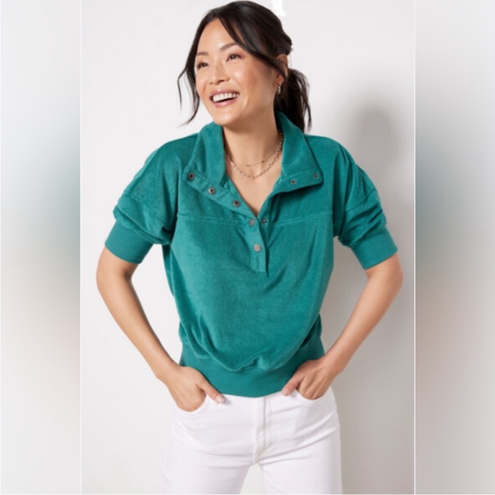 Evereve Green Terry Top
